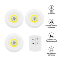 SET DE 3 LUCES LED CON CONTROL REMOTO
